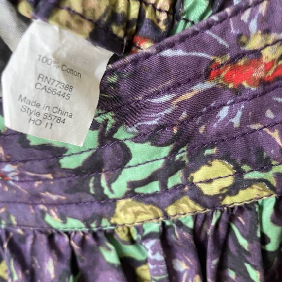 J Crew Womens Skirt Size 4 Purple Floral A-Line‎ Cotton Above Knee Career - Picture 3 of 7